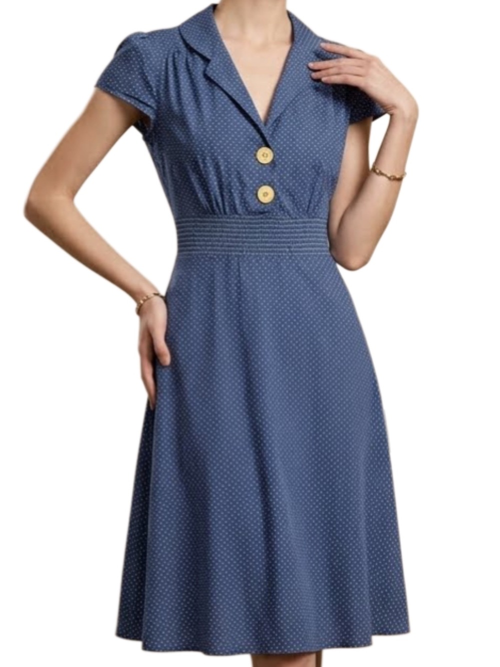 Ruby Rox Navy and White Polka Dot Fit-and-Flare Sailor Dress